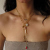 Simple Stainless Steel And Titanium Steel Necklace With Palm Sword Heart Moon Zircon Pendant Electroplated