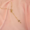 Simple Stainless Steel And Titanium Steel Necklace With Palm Sword Heart Moon Zircon Pendant Electroplated