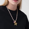 Simple Stainless Steel And Titanium Steel Necklace With Starfish Five Leaf Clover Pearl Devil's Eye Heart Shape Pendant Electroplated