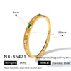 Simple Stainless Steel Bracelet With Geometric Zircon Rhinestone Inlay And 18K Gold Vacuum Plating For Women
