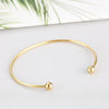 Simple Stainless Steel C Shaped Bracelet With Round Bead Threaded Opening Detachable Electroplated Bangle Personality Style