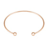 Simple Stainless Steel C Shaped Bracelet With Round Bead Threaded Opening Detachable Electroplated Bangle Personality Style