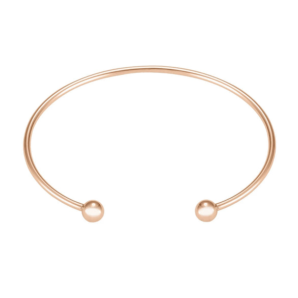 Simple Stainless Steel C Shaped Bracelet With Round Bead Threaded Opening Detachable Electroplated Bangle Personality Style