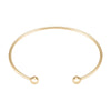 Simple Stainless Steel C Shaped Bracelet With Round Bead Threaded Opening Detachable Electroplated Bangle Personality Style