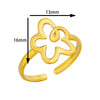 Simple Stainless Steel Geometric Heartshaped Hydraulic Ring For Women With Electroplating Design
