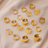 Simple Stainless Steel Geometric Heartshaped Hydraulic Ring For Women With Electroplating Design