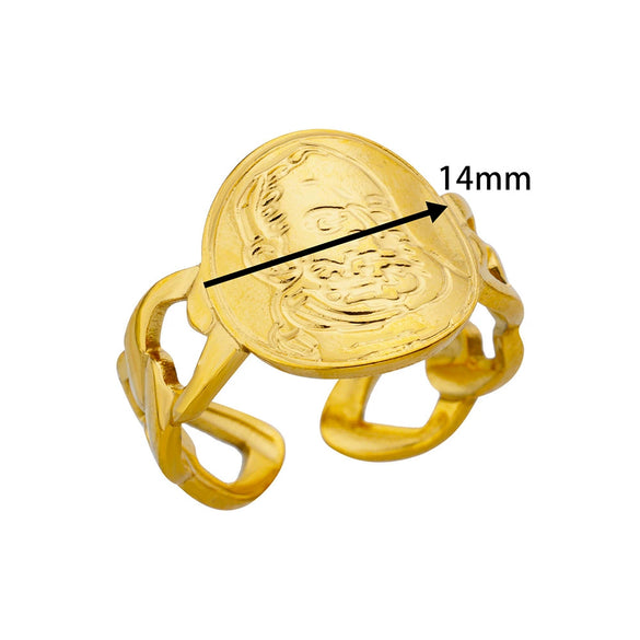 Simple Stainless Steel Geometric Heartshaped Hydraulic Ring For Women With Electroplating Design