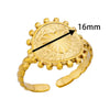 Simple Stainless Steel Geometric Heartshaped Hydraulic Ring For Women With Electroplating Design
