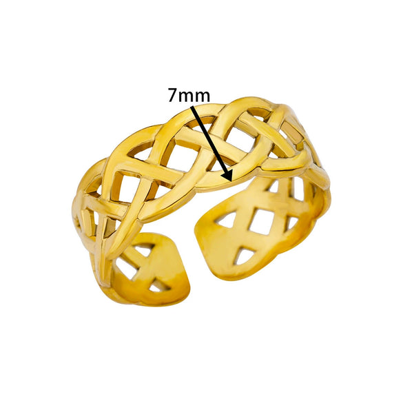 Simple Stainless Steel Geometric Heartshaped Hydraulic Ring For Women With Electroplating Design