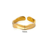 Simple Stainless Steel Geometric Opening Couple Ring Electroplated