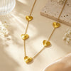 Simple Stainless Steel Heart Jewelry Set For Women With Electroplated Necklace Bracelet And Earrings