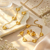 Simple Stainless Steel Heart Jewelry Set For Women With Electroplated Necklace Bracelet And Earrings