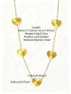 Simple Stainless Steel Heart Jewelry Set For Women With Electroplated Necklace Bracelet And Earrings