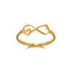 Simple Stainless Steel Heart Shaped Geometric Ring Plated With Gold For Men And Women