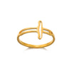 Simple Stainless Steel Heart Shaped Geometric Ring Plated With Gold For Men And Women