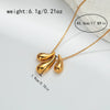 Simple Stainless Steel 14K Gold Plated Drop Earrings And Necklace Set For Women