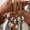 Simple Stainless Steel Necklace With Natural Baroque Pearl Zircon Geometric Pendant Electroplating