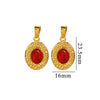 Simple Stainless Steel Oval Turquoise Totem Pendant Necklace For Women Electroplated Jewelry Accessories