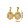 Simple Stainless Steel Oval Turquoise Totem Pendant Necklace For Women Electroplated Jewelry Accessories