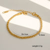 Simple Stainless Steel Rhombus Chain Bracelet Set For Unisex With 18K Gold Electroplating
