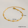 Simple Stainless Steel Rhombus Chain Bracelet Set For Unisex With 18K Gold Electroplating