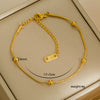 Simple Stainless Steel Rhombus Chain Bracelet Set For Unisex With 18K Gold Electroplating