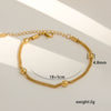 Simple Stainless Steel Rhombus Chain Bracelet Set For Unisex With 18K Gold Electroplating