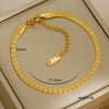 Simple Stainless Steel Rhombus Chain Bracelet Set For Unisex With 18K Gold Electroplating