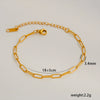 Simple Stainless Steel Rhombus Chain Bracelet Set For Unisex With 18K Gold Electroplating
