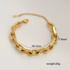 Simple Stainless Steel Rhombus Chain Bracelet Set For Unisex With 18K Gold Electroplating