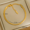 Simple Stainless Steel Rhombus Chain Bracelet Set For Unisex With 18K Gold Electroplating