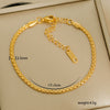 Simple Stainless Steel Rhombus Chain Bracelet Set For Unisex With 18K Gold Electroplating