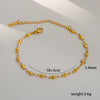 Simple Stainless Steel Rhombus Chain Bracelet Set For Unisex With 18K Gold Electroplating