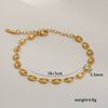 Simple Stainless Steel Rhombus Chain Bracelet Set For Unisex With 18K Gold Electroplating