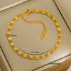 Simple Stainless Steel Rhombus Chain Bracelet Set For Unisex With 18K Gold Electroplating