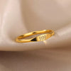 Simple Stainless Steel Ring With Gold Inlaid Letters Numbers Text For Men And Women