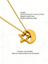 Simple Stainless Steel Stars And Moon Jewelry Set For Women With Electroplated Star Earrings And Moon Pendant Necklace