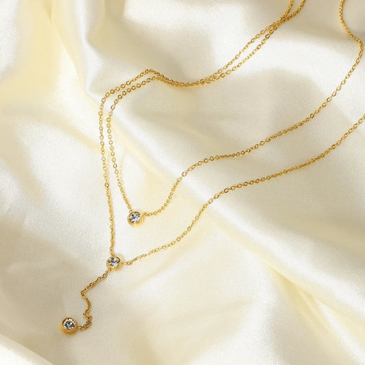 Simple Style Necklace Stainless Steel Stainless Steel Plating Gold Plated Pendant Necklace