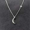 Simple Star Moon Allmatch Pendant Necklace For Women Short Clavicle Chain Alloy Electroplated