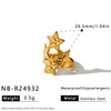 Simple Star Pattern Stainless Steel Adjustable Ring For Women With Electroplated Geometric Design Fashion Jewelry