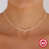 Simple 925 Sterling Silver French Grain Pearl Choker With Moon Diamond Geometric Design Electroplated Women's Pearl Necklace