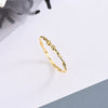 Simple Sterling Silver Geometric Wavy Woven Rope Open Ring With Thin Lines Adjustable Tail Design For Women