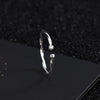 Simple Sterling Silver Geometric Wavy Woven Rope Open Ring With Thin Lines Adjustable Tail Design For Women