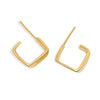 Simple Sterling Silver Irregular Geometric Square Earrings For Women Minimalist Silver Stud Earrings