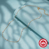 Simple 925 Sterling Silver Niche Design Four Claw Diamond Clavicle Chain With Geometric Pattern