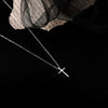 Simple 925 Sterling Silver Women's Cross Pendant Necklace With Cross Chain And Electroplating