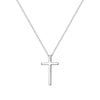 Simple 925 Sterling Silver Women's Cross Pendant Necklace With Cross Chain And Electroplating
