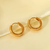 Simple Stripe Touch Buckle Titanium Steel Earrings With Pvd Furnace Real Gold Electroplating