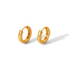 Simple Stripe Touch Buckle Titanium Steel Earrings With Pvd Furnace Real Gold Electroplating