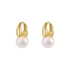 As Picture Simple Style Geometric Inlaid Pearls Alloy Pearl Earrings